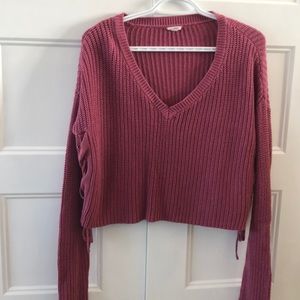 pink long sleeve from garage cris cross sides